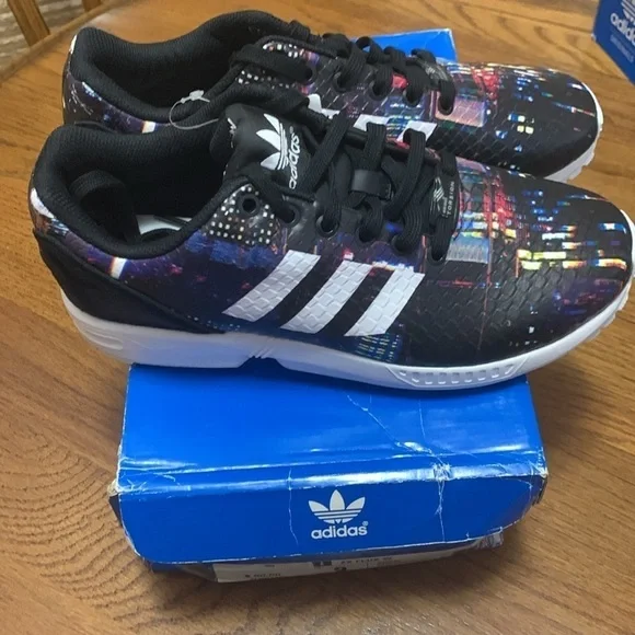Adidas ZX FLUX Torsion Originals Black Print Size 9 NWT NWB - Picture 4 of 7